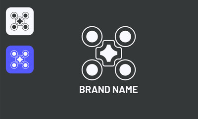 Abstract Bullseye Logo, Contemporary Target Mark, Minimalist Precision Design, Isolated White on Black