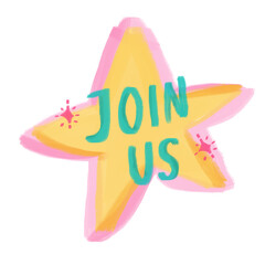 Join Us star cute illustration