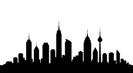 Modern City Skyline Silhouette Vector Illustration