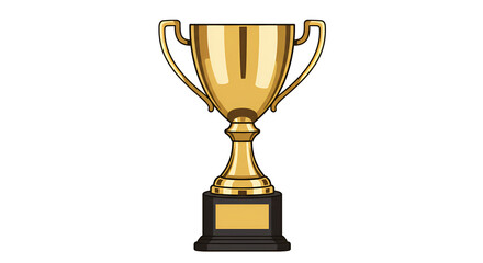 Shiny Golden Trophy Cup Illustration on White Background