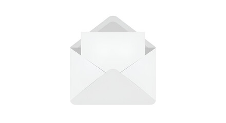 Open White Envelope with Blank Paper Inside - Mail and Communication Icon