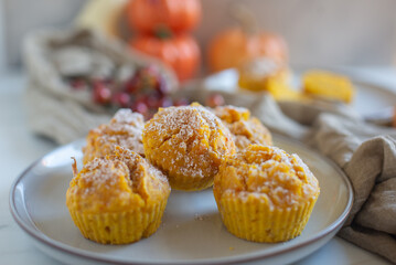 homemade Autumn Pumpkin Muffin