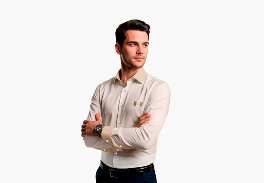 Young Businessman in Shirt Mockup