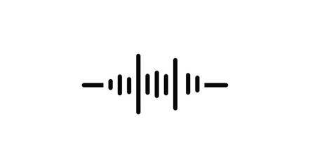 Hand drawn sound waveform graphic symbol for audio music recording and voice analysis simple design