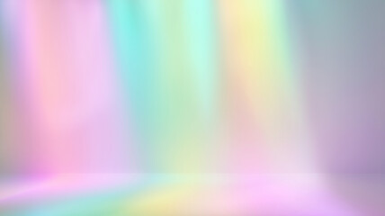 Pastel gradient wall soft rainbow backdrop with clean texture and subtle light beams conveying calm mood