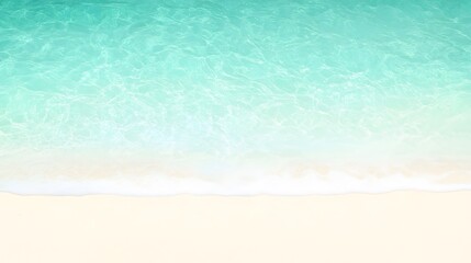 Aerial view of turquoise ocean water and white sand beach for summer concept