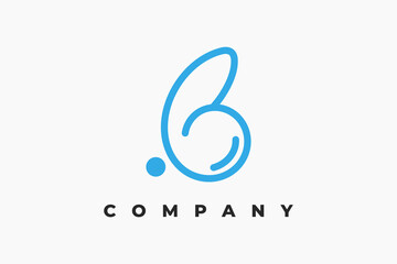 letter b cute bunny modern logo