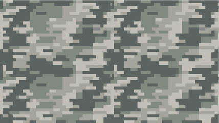 Pixel Camouflage Seamless Pattern. Army digital texture for fabric, background, or tactical design.