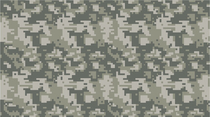 Digital Camo Pattern. Military camouflage texture in pixel style for uniform and fabric design. Vector background.