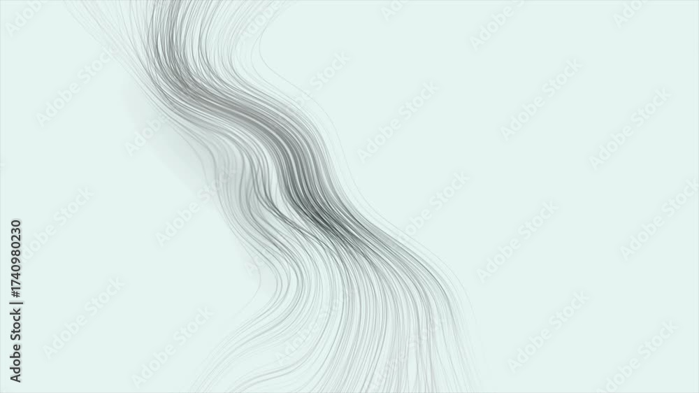 Wall mural monochrome flowing linear waves abstract futuristic tech background. seamless looping minimal motion