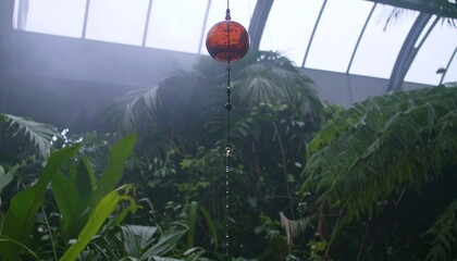 Water Droplets Falling in a Tropical Greenhouse Environment