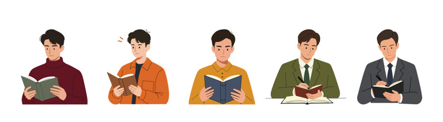 Readers in Diverse Styles A Collection of Men Immersed in Books
