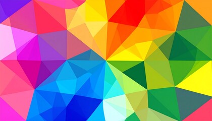 Obraz premium An eye-catching polygonal composition featuring a spectrum of vibrant hues, creating a striking visual tapestry
