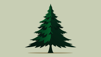 Stylized green pine tree with a light background