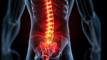 Coccyx strain causes significant pain radiating along the spine affecting posture and mobility during daily activities - Powered by Adobe
