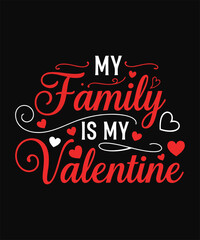 Family Valentine Typography t-shirt Design