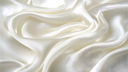 Luxurious ivory silk fabric background with smooth elegant texture and soft drapery