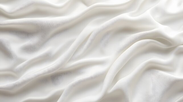 Elegant soft white fabric background with smooth wavy texture for fashion design - Powered by Adobe