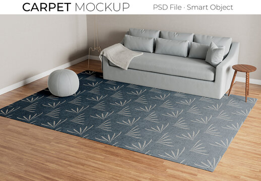 Living Room Rug Mockup