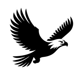 Obraz premium silhouette of an eagle flying to the right