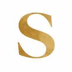 Sunlight and Serif Golden English letters S isolated watercolor vector illustration svg