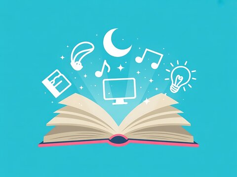 Unlock boundless creativity and learning with an open book, sparking ideas, innovation, and imagination in a vibrant and inspiring educational journey