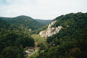 Green mountains, hills and valleys, Ojcowski National Park, Poland