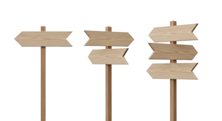 Wooden Directional Signposts With Arrow Shapes graphic
