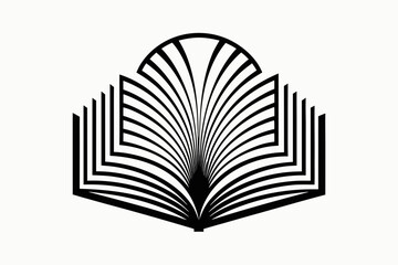 Audible book silhouette combined minimal knowledge listening symbol  