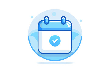 Calendar frosted circular reminder notification symbol planner icon