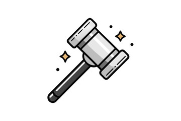 Ebay auction hammer icon with subtle sparkling effect