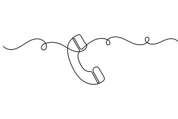 Call icon continuous one line drawing minimalist style isolated outline vector art
