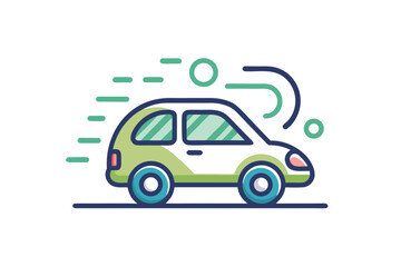 Electric vehicle icon airflow lines zero emission energy