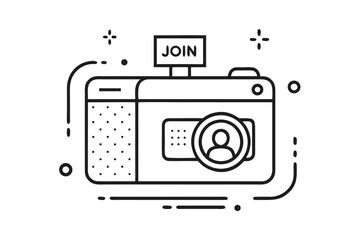 Join Me Video Call Icon Small Rectangular Camera