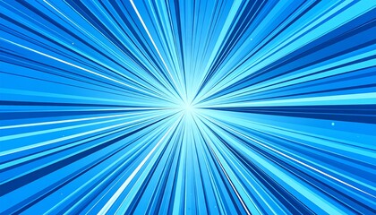 Abstract illustration of vibrant blue and white rays emanating from a central point, creating a burst of light