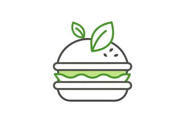 Plant based burger eco wrap hand drawn minimal line
