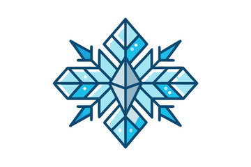 Sharp edged icy flake six diamond branch design