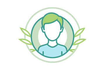 User Profile Avatar Circular Organic Frame Illustration Style