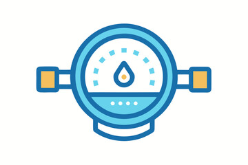 Water meter showing minimal dial lines measurement icon