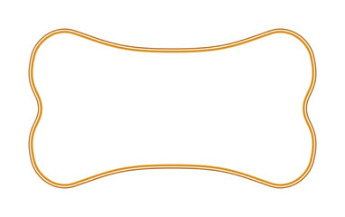 Simple uneven golden 3d frame. Realistic Indian border, window, islamic ornamental decorative element. Vector vignette for certificate, invitation, greeting card, decorative design