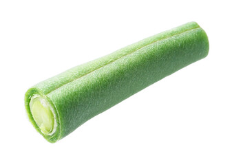 Piece of fresh green bean isolated on white