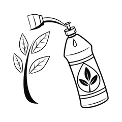 Organic Fertilizer or Pesticide Icon. Eco-Friendly Gardening Products Vector