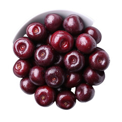 Cherry isolated on transparent background.