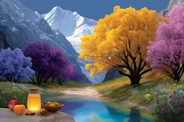 All seasons in one picture. Generative AI