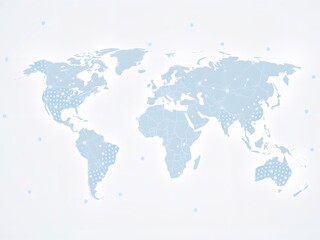 Fototapeta premium Light Blue World Map with Global Network Connections for Business Strategy