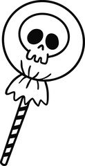 illustration halloween candy hand drawn outline concept