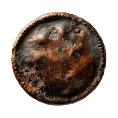 Close-up shot of a weathered, isolated on white background