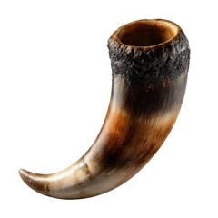 Isolated drinking horn with a textured rim, clip art illustration