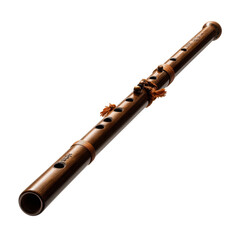 Isolated image of a beautifully crafted Japanese Shakuhachi flute, flat icon style