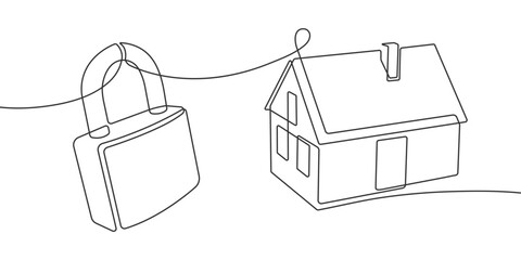 Home safety . Security lock. Home protection. Vector illustration.